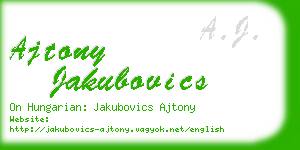 ajtony jakubovics business card
